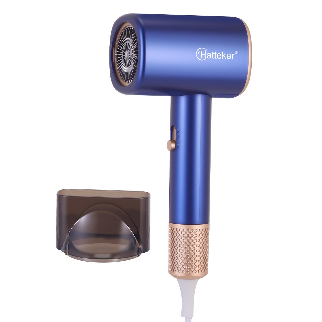 

Hatteker Компактный Т-образный мини-электрический фен с 3 режимами нагрева — технология отрицательных ионов для бережного использования в студенческом общежитии синий