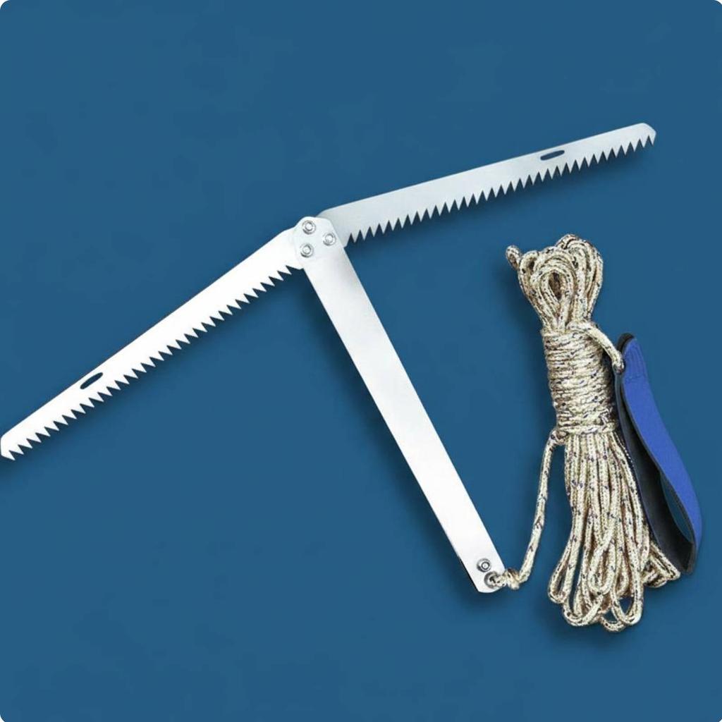 Folding Water Grass Knife Foldable Design Aquatic Plant Anchor Thick Nylon Rope Stainless