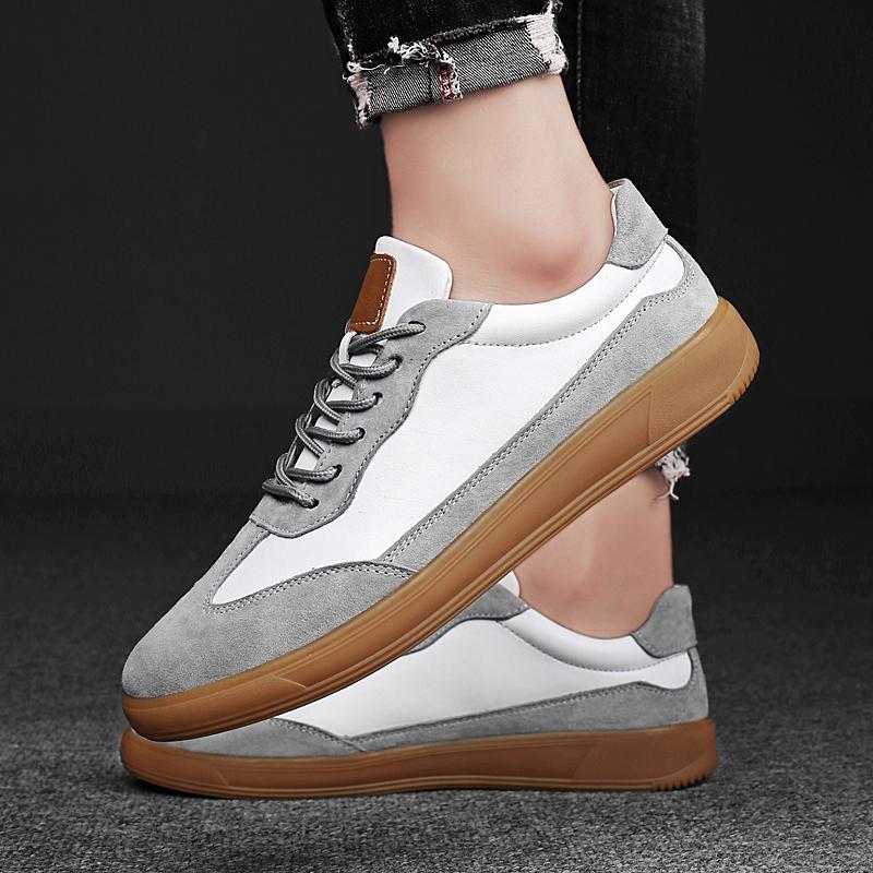 Herren Freizeitschuhe aus echtem Leder Leicht Atmungsaktiv Herren Sneaker Neuer Trend Schnürschuhe Tenis Masculino Luxusmarke Trainer