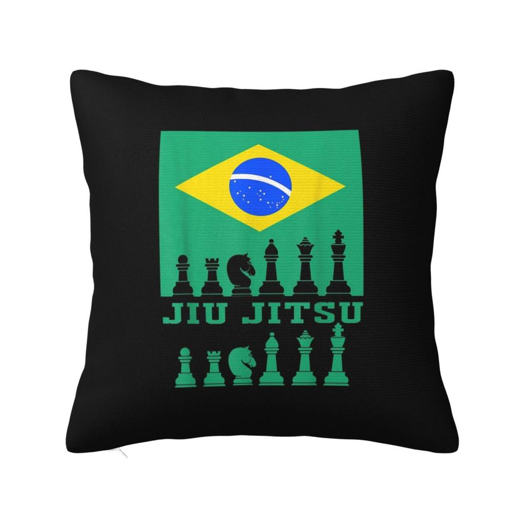 Brazilian Jiu Jitsu Flag Jiu Jitsu Chess Square Pillowcase Cushion Cover Pillow Case Throw Pillow Cover for Home Sofa