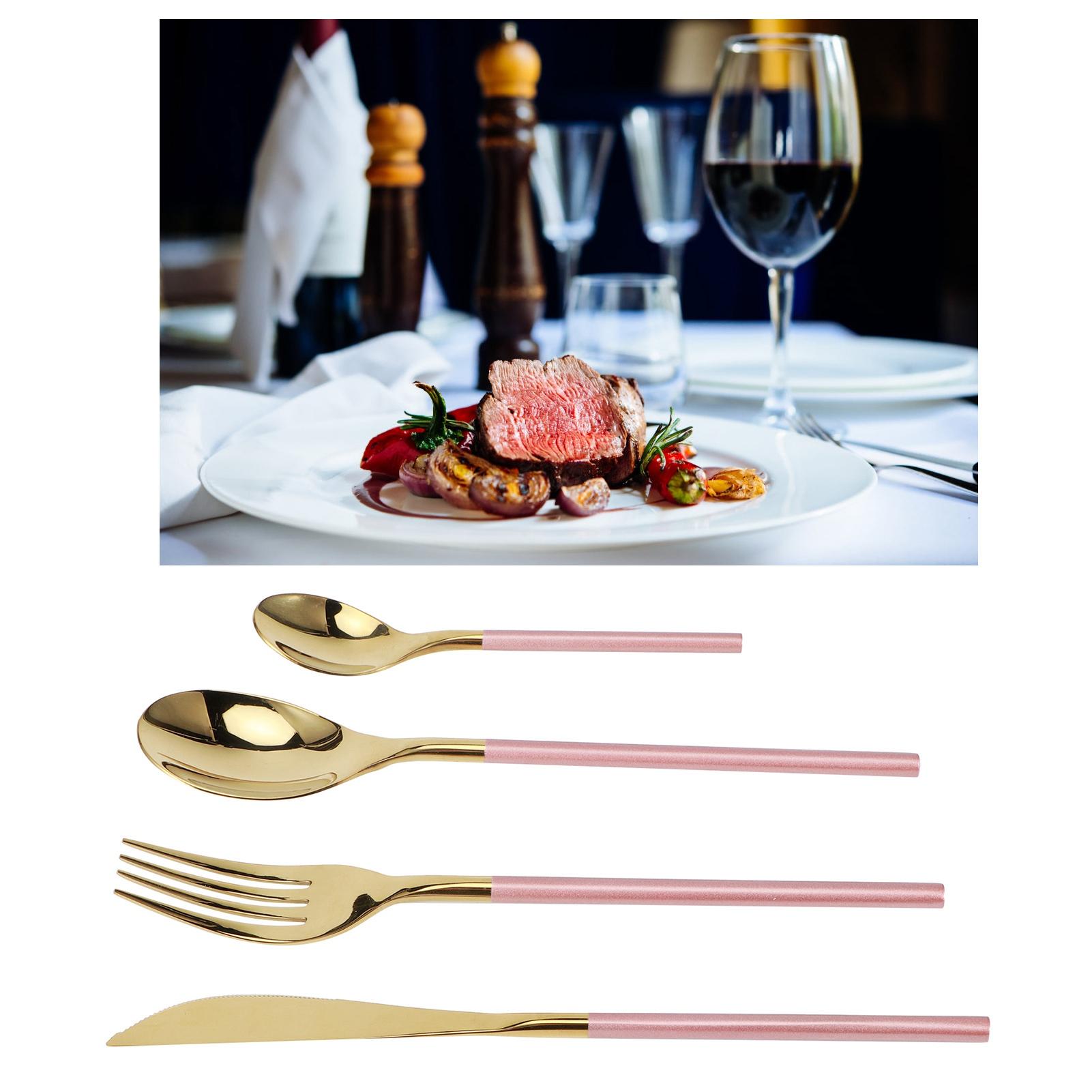 

4PcsCelsiusSet Nordic Stainless Steel Dinnerware Knife Fork Spoon Cutlery Set Home Tableware Set
