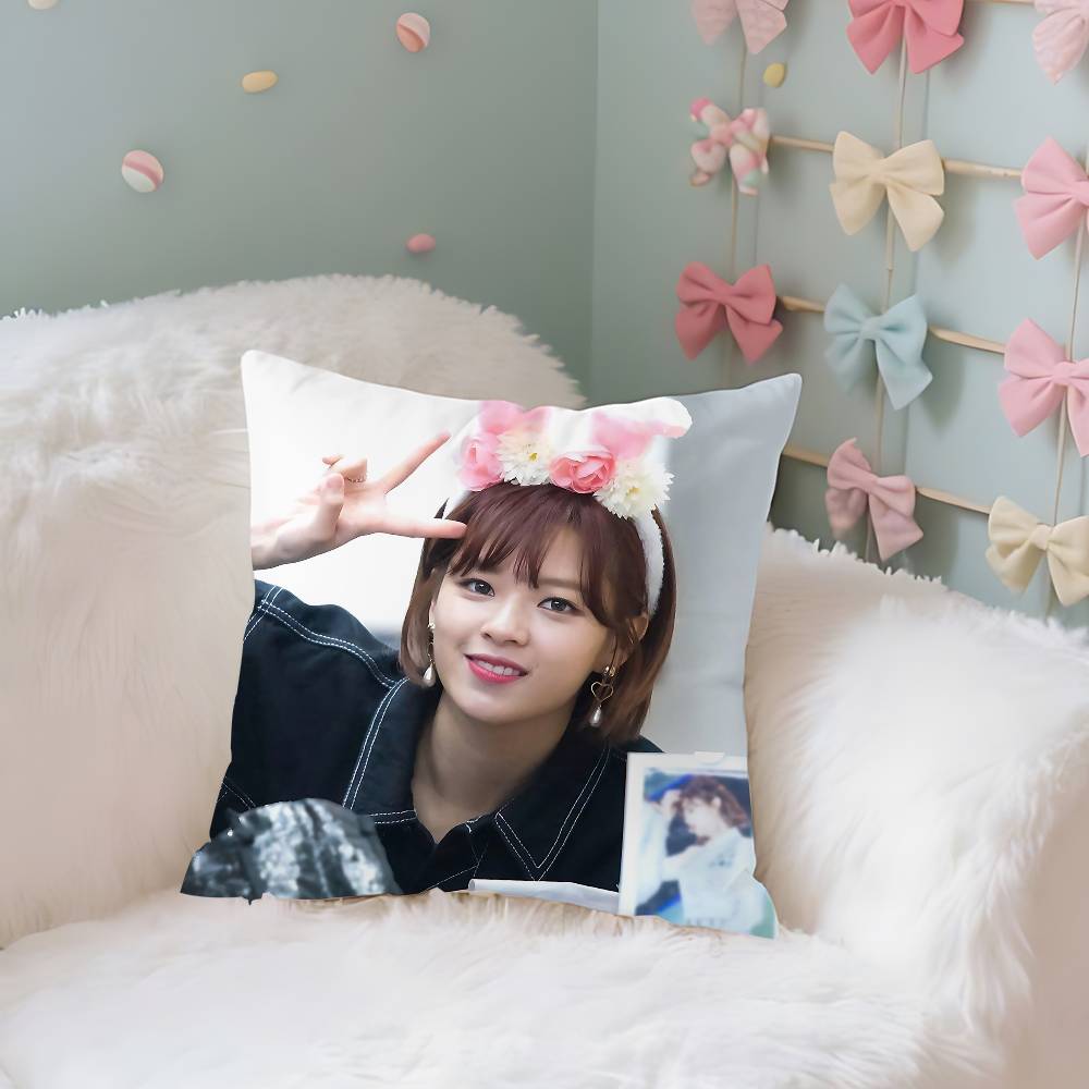 Singer JJeongyeons Case Plush Fabric Soft Pillowcase Double Sided Print Cushion Cover Household Gifts