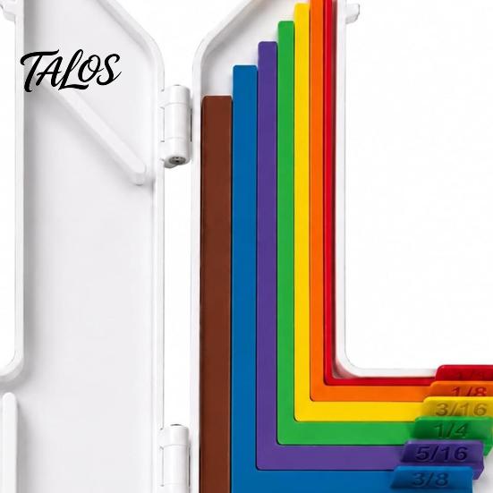 Guida all'allineamento Talos Paper Art con etichette colorate e marcature dimensionali, da 1/16 a 1/2 pollice, 7 distanziatori per realizzazione di biglietti, scrapbooking, lavoretti fai-da-te, custodia