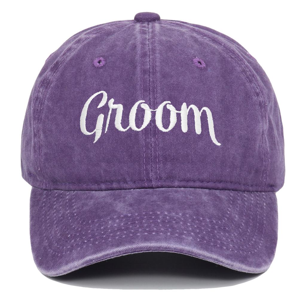 Retro Washed Cotton Bride Groom Baseball Cap Outdoor Sunshade Solid Color Logo Vintage Soft Top Duck Tongue Cap