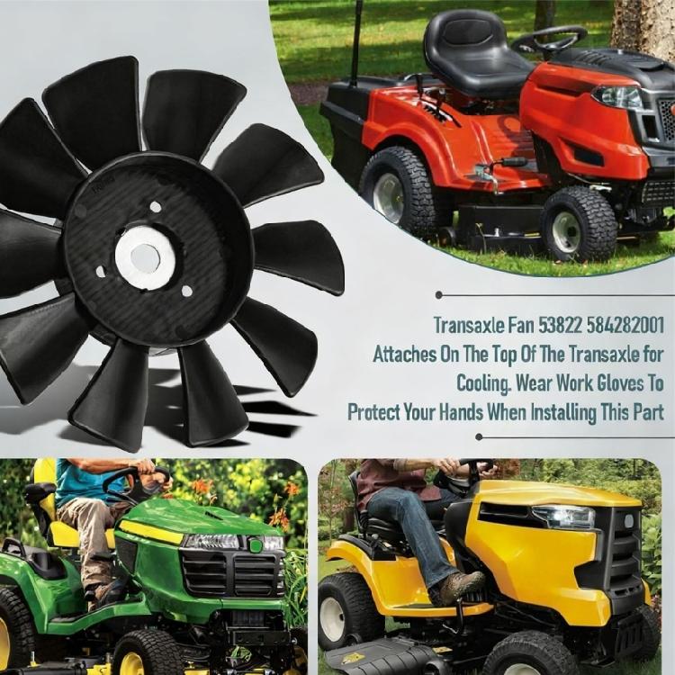 Transmission Cooling Fan 53822 584282001 Replacement Parts for Multiple Mowers Model 7Inch Plastic 10 Blade
