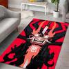 Japanische Geistermaske Kunstdruck Teppich für Wohnzimmer Schlafzimmer Sofa Kreative Fußmatte Heimdekoration Rutschfeste Bodenmatte Teppich