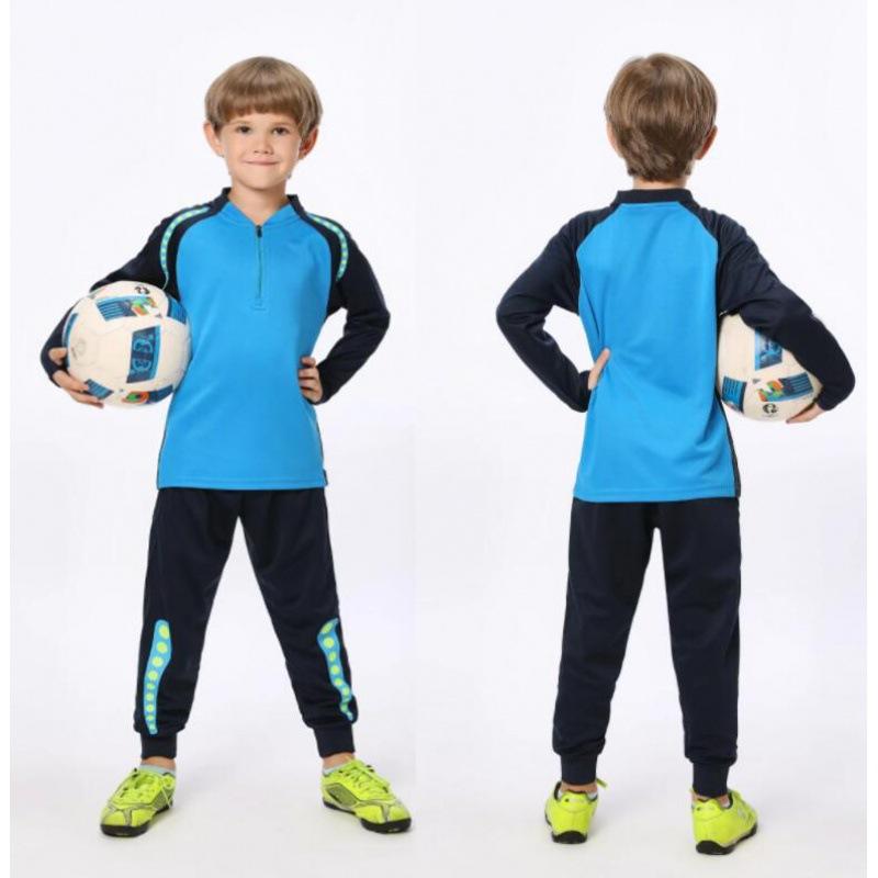 Long-sleeved Football Training Jersey Set, Children's/adult Autumn and Winter Game Jersey, Half-zip Sports Jersey Printing
