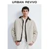 UR Men's Retro Plaid Contrast Lapel Padded Jacket
