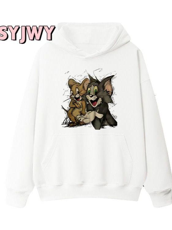 

Tom and Jerry Graphic Printed Hoodies Men Women Couple s Unisex Sweatshirt Street Oversized Y2k Fleece Warm Female Male Clothing L золотий