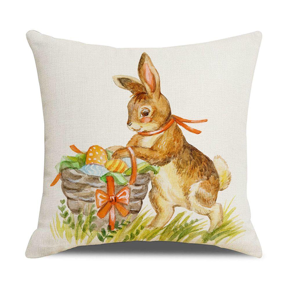 Party Bunny Eggs Sofa Easter Pillowcase Pillow Case Easter Decorations Cushion Cover