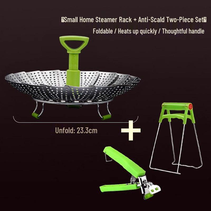 Stainless Steel Foldable Steamer Basket for Vegetables and Bread Cooking