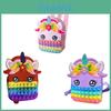 Sparkling Unicorn Pop Fidget It Toys Backpack Bag Stress Relief Toy For Kids
