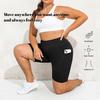 Mujer Talla Grande Pantalones Cortos Elásticos de Cintura Alta hasta la Rodilla Leggings Deportivos con Bolsillos