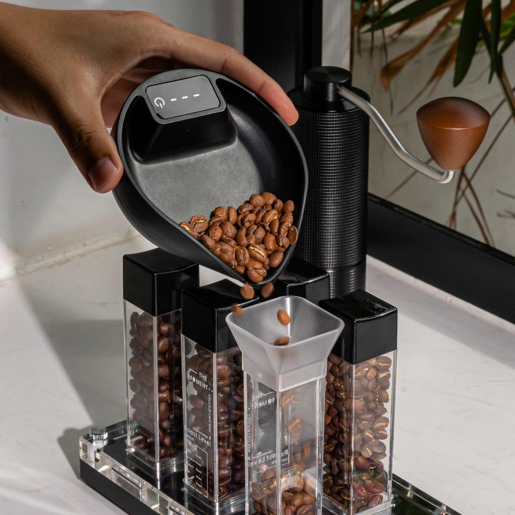 Multifunkční kuchyňská váha Váha na potraviny Kávová váha Plastová textura Kávová vážicí miska pro kávové nadšence