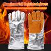 Thickening Aluminum Foil Gloves High Temperature Cowhide Gloves Heat Insulation Anti-radiation Work Gloves Kitchen Oven Gloves