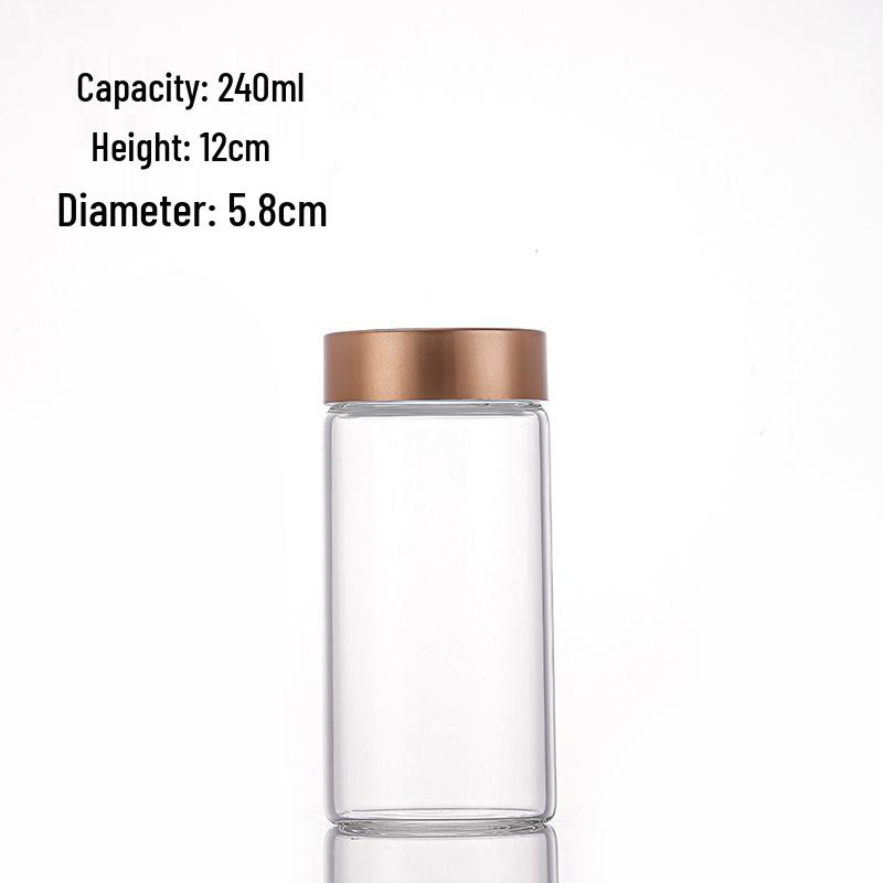 Rose Gold Lid Borosilicate Glass Storage Jar with Moisture-Proof Screw Cap - Test Tube Design for Saffron.