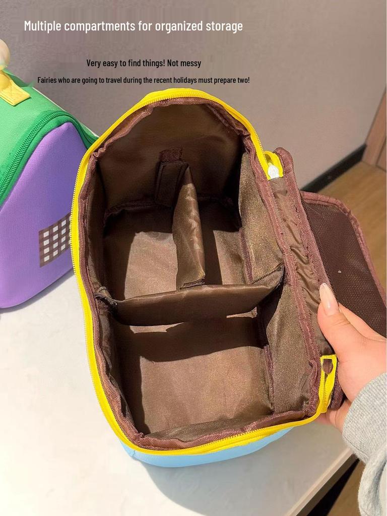Dopamin Wasserdichte Make-up-Tasche mit großem Fassungsvermögen - Tragbare Kosmetik-Aufbewahrungshandtasche