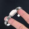 Natural Scolecite Gemstone Bangle Flower Adjustable 925 Silver For Girls