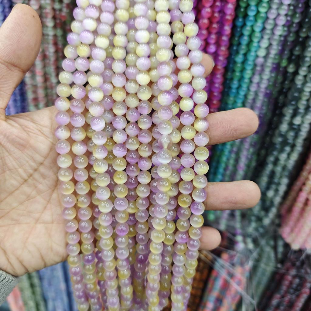 8mm Cat's Eye Stone Beads: Single, Double, Triple-Color, DIY Jewelry Round Beads