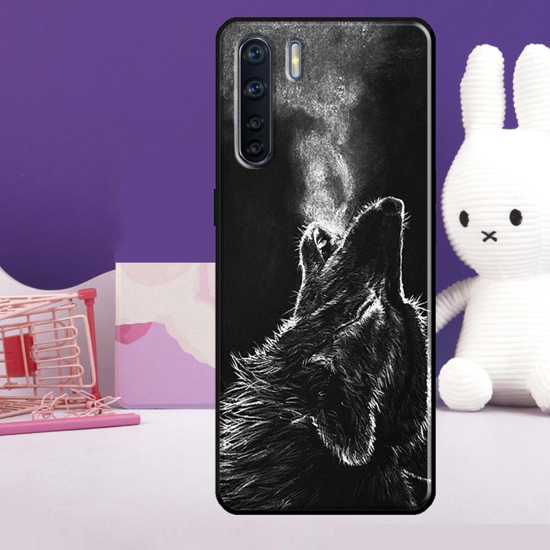 Wolf Art Black Case For Oppo A18 A38 A78 A98 A58 A60 A80 A40 A96 A76 A16 A94 A74 A54 A15 A17 A57 A77 A5 Pro