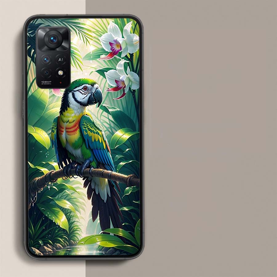 Parrot Bird Rainforest Phone Case For Redmi Note 14+ 13 Pro Plus 14C 13C 12C 12 10A 10C 10 9 8 9A 9C 9T 8A 7 Pro Xiaomi Capa Cov