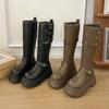 Long Boots for Women, Thick Legs, Big Tube Circumference, Thick-soled High Boots, Thin Boots, Knight Boots, Two Wear Autumn Retro Large-size Women