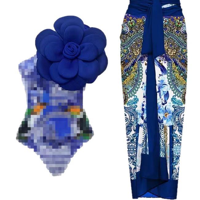 Trendy dámské jednodílné plavky se šněrováním a sukýnkou - evropský a americký styl