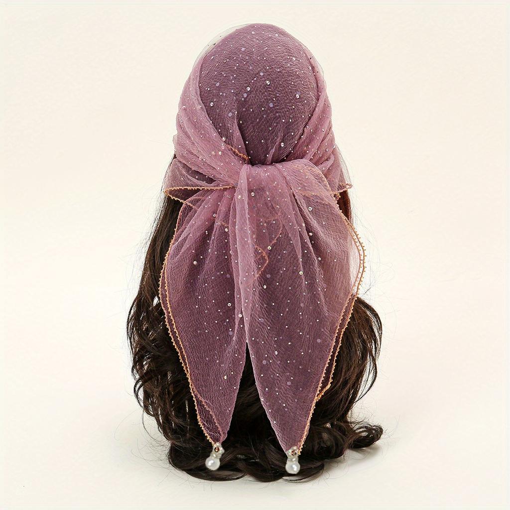 Spring - New  75Cm Square Scarf Women'S Temperament Headscarf Versatile Fashion Decorative Silk Scarf Looks Good