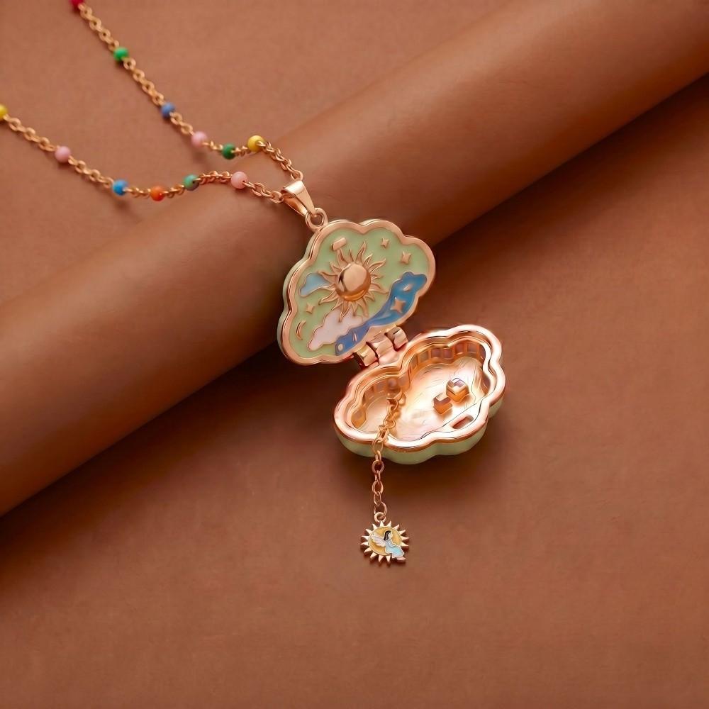 Interesting Design Jewelry Pendant Cute Cloud Opening Box Necklace Phase Box Necklace for Women