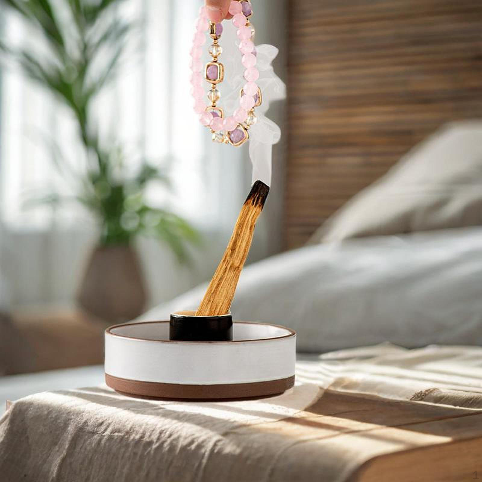 

Керамическая чаша для благовоний Palo Santo, высота 4,5 см, круглая чаша с центральным отверстием 1,3 дюйма