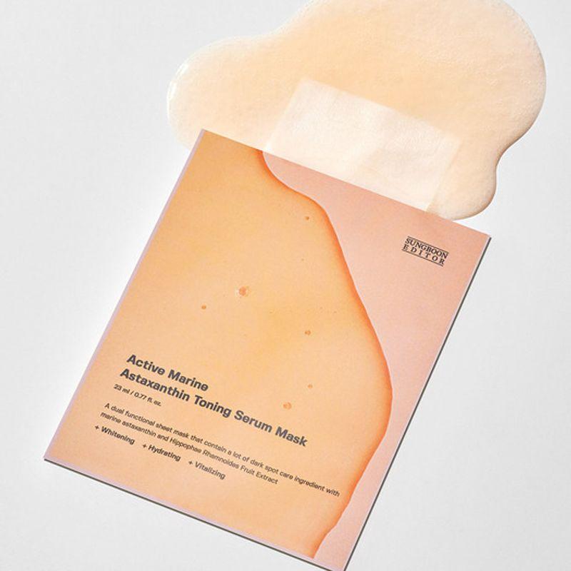 

SUNGBOON EDITOR [6000x Vitamin C] [10 Sheets] Marine Astaxanthin Freckle Toning Mask (1 Box) 10 sheets (1 box)