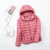 Giacca da donna invernale in piumino, slim, calda, ultraleggera, taglie forti, con cappuccio, cappotto corto, piuma d'anatra bianca, capospalla, autunno