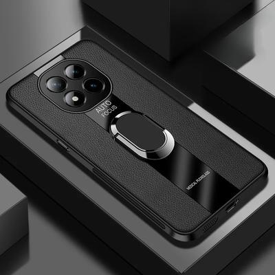 Akrilo PU Odos Dėklas Skirtas Redmi Note 15 Pro 5G Magnetinis Metalinis Žiedas Stovas Laikiklis Atsparus Smūgiams Dangtelis Skirtas Redmi Note15Pro+ Plius