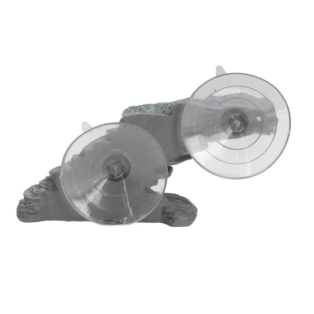 Tortoise Climbing Platform Resin Lifelike Aquarium Rock Ornament Reptile Basking Dock with Suction Cup for Lizard