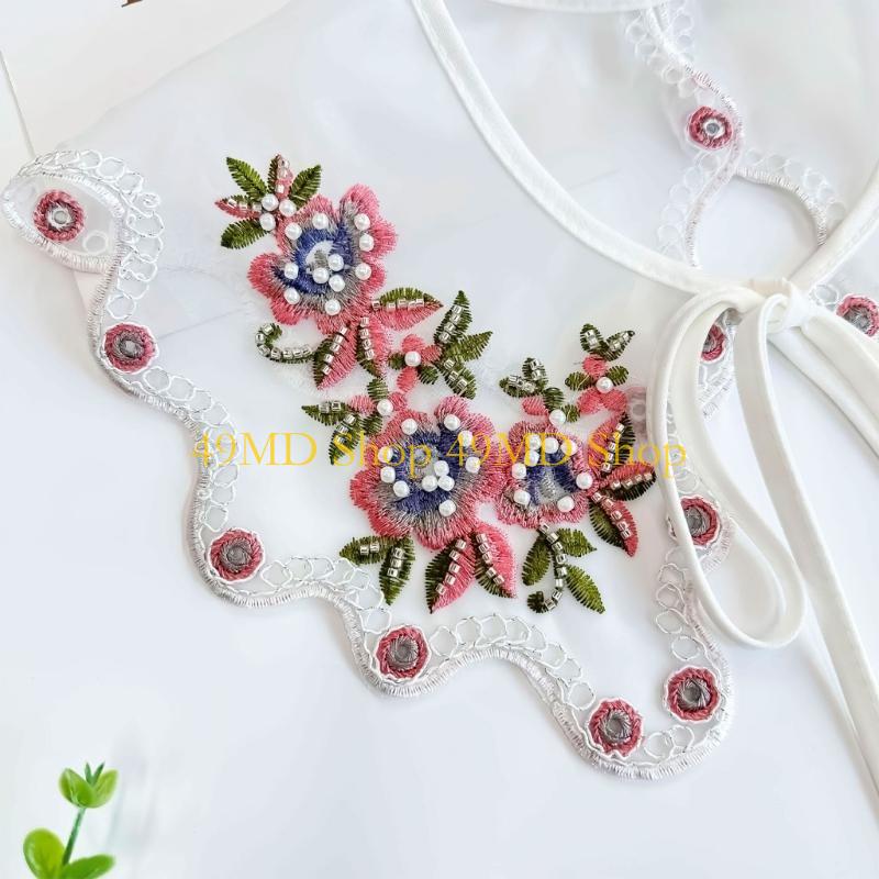 49MD Detachable False Collar Girls Clothes Accessory Half Shirt Oriental Flower