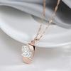 Fashion  Rose Gold  Color Mix Hollow Rose Flower Pendant Necklace For Women Wedding Party Daily Vintage Jewelry