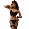 Sexy Erotic Lingerie, Hot and Sexy Three-point Feather Catwoman, Temptation, One-piece Pajamas, Passion Suit
