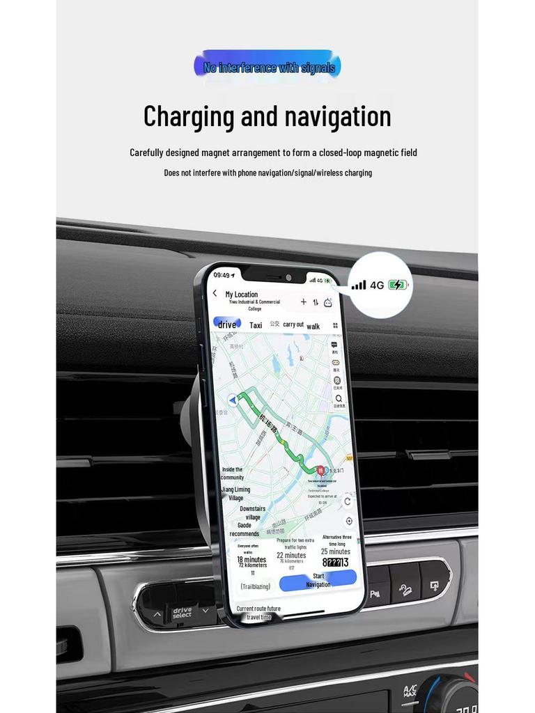 X16 Magnetische Kabellose Autoladungshalterung für iPhone 12/13/15W, Aluminiumlegierung