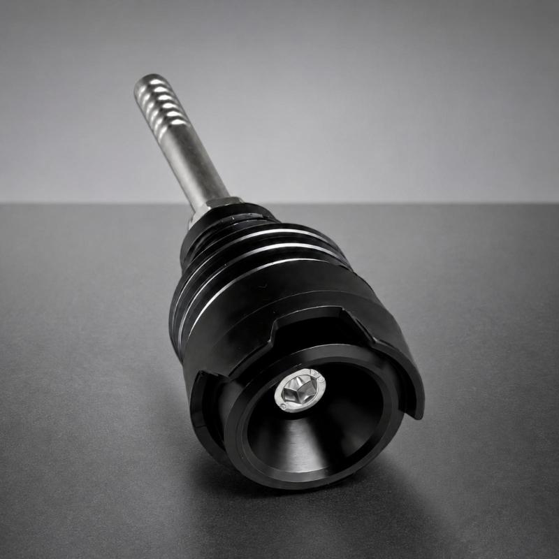 Threaded Motorcycle Oil Dipstick with Top Tool Socket, Aluminum Construction and Anodized Finish for Routine Checks