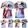 Zomer Mode Creatief 3D Geprint Kerst Sneeuwpop Schattig Patroon Gepersonaliseerd Warm T-shirt