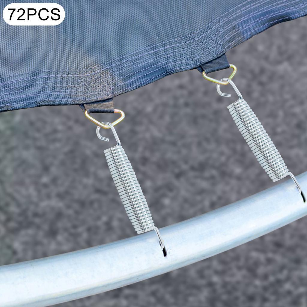 72PCS 13.5cm Steel Trampoline Spring,Silver Trampoline Springs Replacement Outer Diameter 2.8cm for Trampoline Maintenance