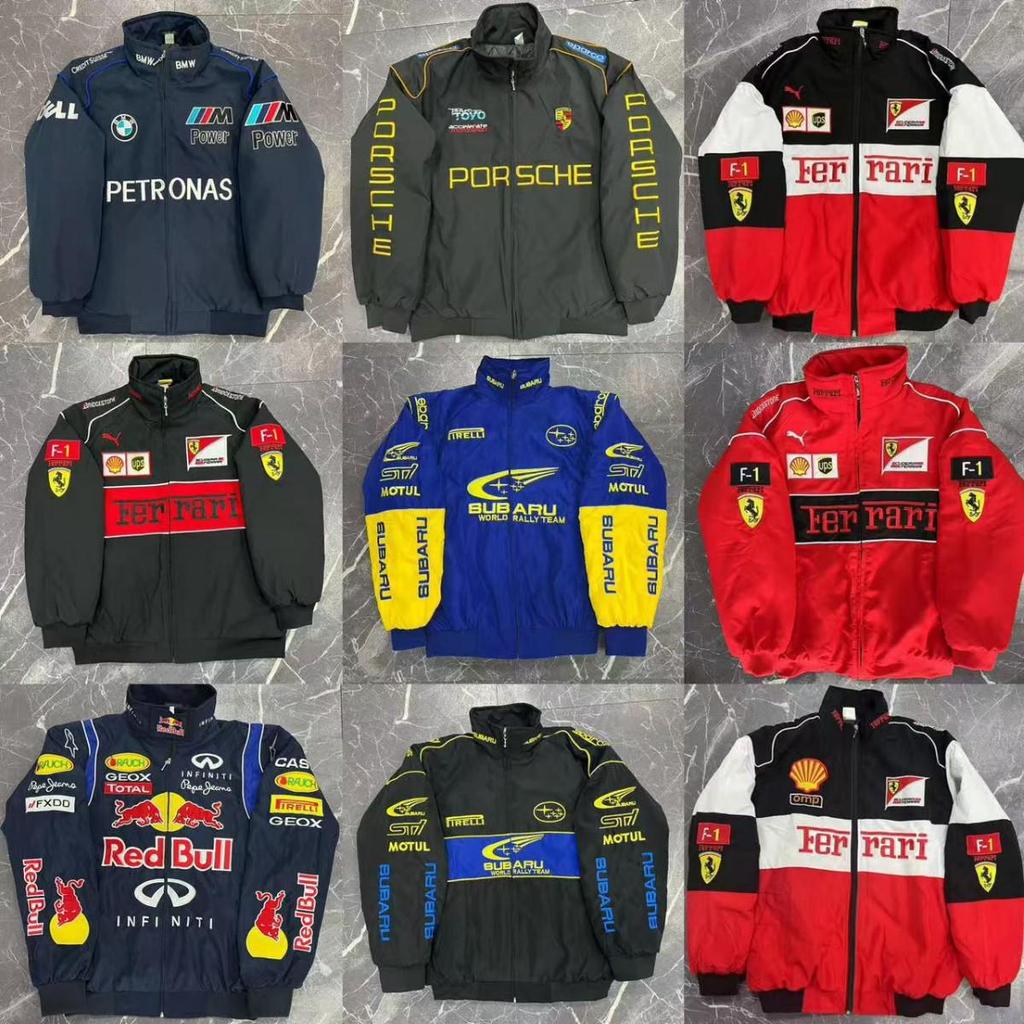 F1 Embroidery Racing & Cycling Suit - Retro American Style Jacket for Men & Women