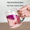 High-Temperature Resistant Borosilicate Glass Cup with Handle – Ideal for Tea, Coffee, Water, and Milk