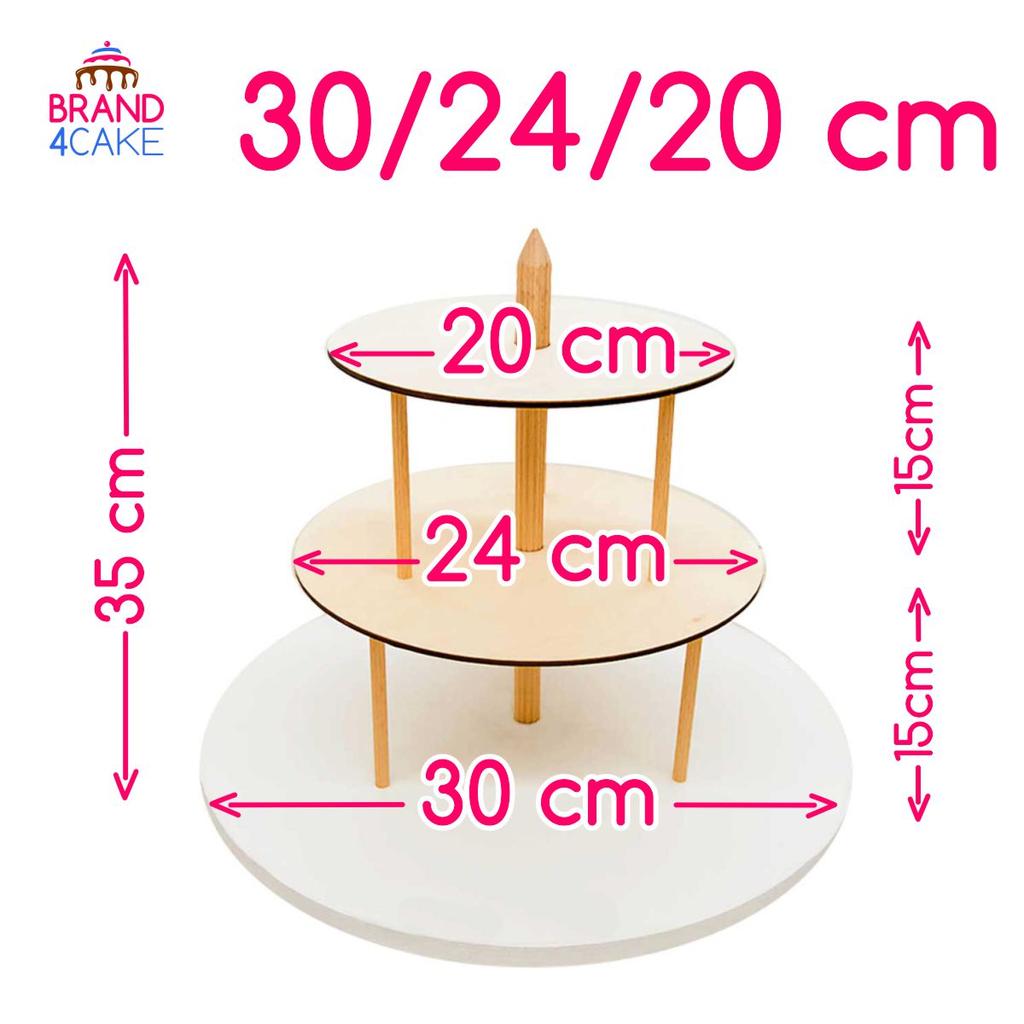 3-Tiered Cake Stand 30/22/16 Brand4Cake
