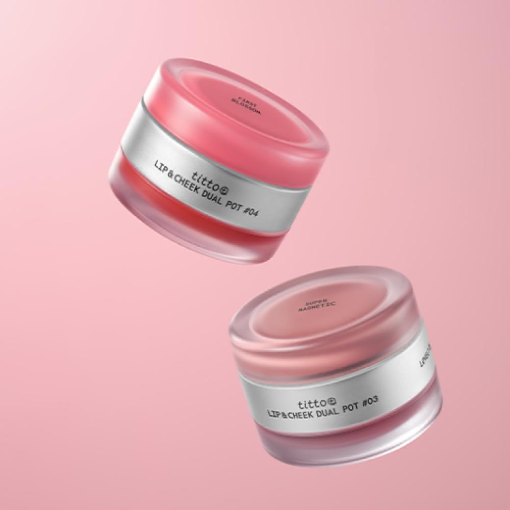 Titto Tito Двойной стик для губ и щек 6 цветов 06 Veiled Lodge+Dry Rose