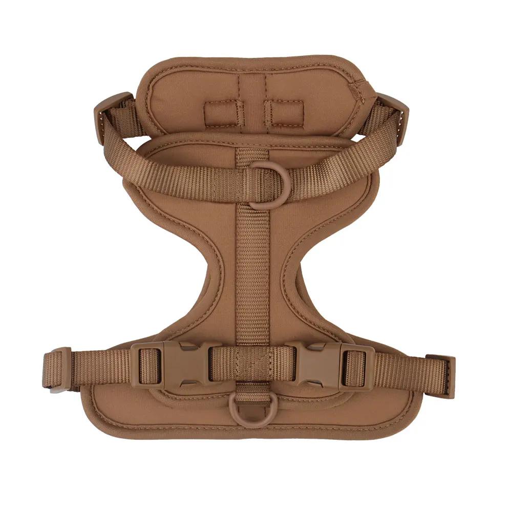 

Adjustable Breathable No Pull Dog Harness Vest for Small Medium Large Dogs Outdoor Walking Training XS Neck 26-30cm кофейный