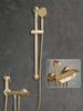 Tuqiu Brushed Gold Bathroom Shower Faucet Set Wall Mounted Shower Faucet, Bathroom Cold and Hot Bath and Shower Mixer Taps Brass