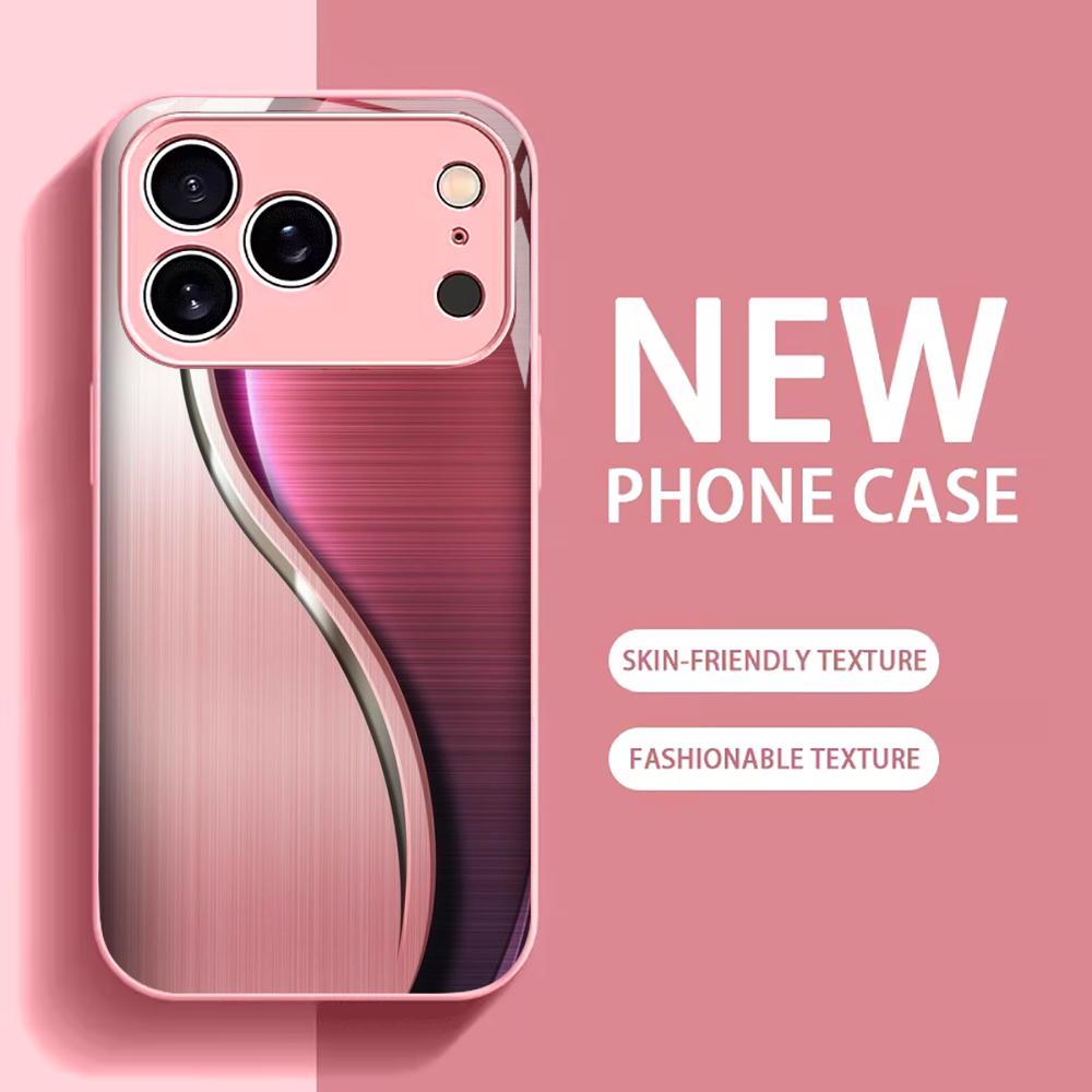 Damen neu Heiß verkaufende Schutzhülle Handyhülle Metallische Farbe Glas Handyhülle für iPhone 17 16 15 14 13 12pm Pro Plus Madam