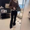 Retro Style Color-Block Two-Piece Wool Sweater - Soft, Skin-Friendly, Slimming Knit Cardigan for Women