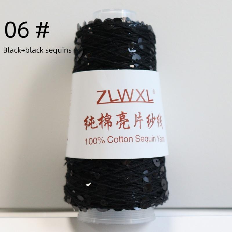 1000g /3200M 100% Cotton Yarn 6mm+3mm Special Sequin Yarn DIY Knitted Garment Accessories Rag Doll Knitting Yarn